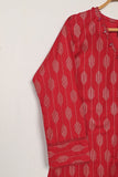 CPTP-10B-Red | 2Pc Cotton Printed Dress With Trouser