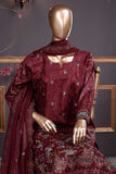 Arri Jaal (SC-24D-Maroon) Embroidered Un-Stitched Cambric Dress With Embroidered Chiffon Dupatta