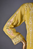 LM-01-Lemon - Sword Lily | 3Pc Unstitched Mysoori Embroidered Dress