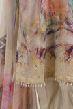 RNB-05-Multi - Nebula | 3Pc Fine Slub Cotton Embroidered & Printed Dress