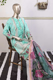 SC-260B-SeaGreen - Laal Qila | 3Pc Cotton Embroidered & Printed Dress