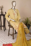 SC-284B-Yellow - Florent | 3Pc Cotton Embroidered & Printed Dress