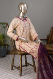 SC-256B-Peach - Meraki | 3Pc Cotton Embroidered & Printed Dress