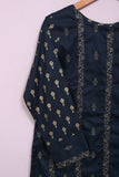 SC-216B-NavyBlue - Dulhaniya - | 3Pc Cotton Embroidered & Printed Dress