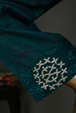 SC-16D-Turquoise - Snow Leaf | 3Pc Cotton Embroidered & Printed Dress