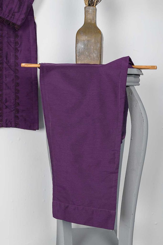 PCSTP-1A-Purple | 2Pc Raw Silk With Trouser