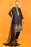 Kapasia (SC-123C-Black) Embroidered & Printed Un-Stitched Cotton Dress With Printed Chiffon Banarsi Dupatta