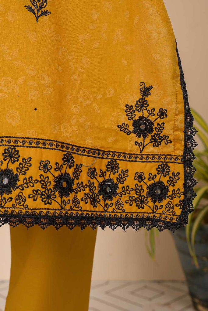 SC-280A-Mustard - Sultan | 3Pc Cotton Embroidered & Printed Dress