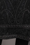 GLS-10A-Black - Voyage | 3Pc Embroidered Un-stitched Chiffon Dress
