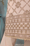 SC-247C-Peach - Stone Age | 3Pc Cotton Embroidered & Printed Dress