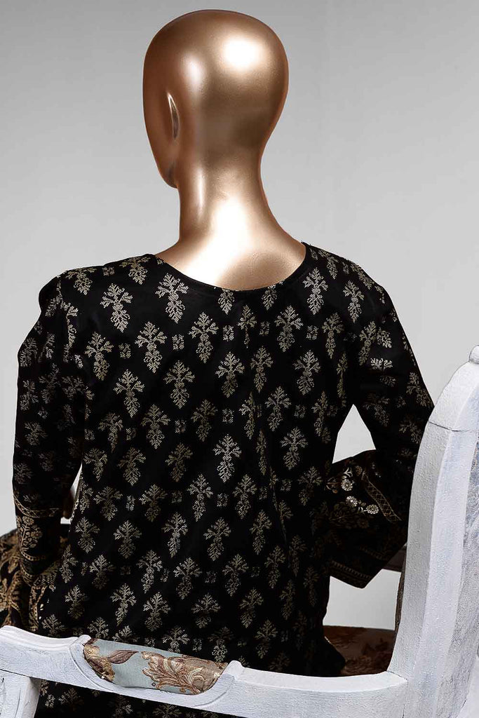 Allure (CC-2B-Black) | 3 Pc Unstitched Printed Cambric Dress