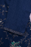 SC-208A-Blue - Mehfil-e-Khas | 3Pc Cotton Embroidered & Printed Dress