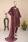 SC-278A-Maroon - Burning Herbs | 3Pc Cotton Embroidered & Printed Dress