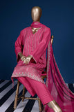 Queen Dots (SC-97B-Pink) Embroidered Cambric Dress with Embroidered Chiffon Dupatta