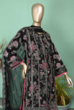SC-296A-Black - Mahrose | 3Pc Cotton Embroidered & Printed Dress