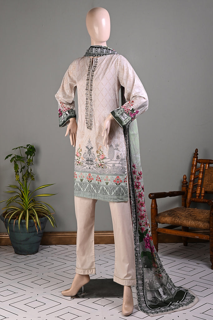 ENB-06 | 3Pc Lawn Embroidered & Printed Dress