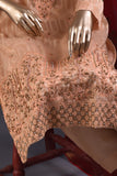 Jewel (AEC-3A-Peach) - 3 Pc Unstitched Mysoori Jacquard Embroidered Dress