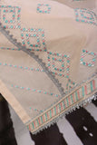 SC-257B-Peach - Chunri Waves | 3Pc Cotton Embroidered & Printed Dress