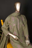 PZK-1B-Khaki - Raani Sahiba | 3PC Unstitched Embroidered Khaddar dress