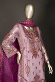 EM-10B-Pink - Mughal e Azam | 3 Pc Unstitched Embroidered Dress