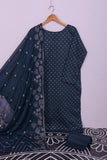 SC-202B-Navy-Blue - Moody-Moon | 3Pc Cotton Embroidered & Printed Dress