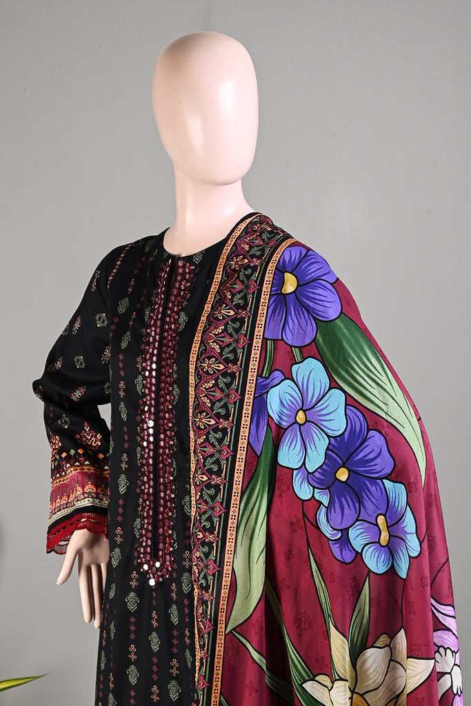 ENB-05 | 3Pc Lawn Embroidered & Printed Dress