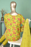SC-297B-Yellow - Olivia | 3Pc Cotton Embroidered & Printed Dress