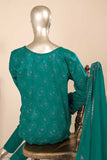 SC-277B-Turquoise - Parizaad | 3Pc Cotton Embroidered & Printed Dress