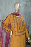 SC-267A-Mustard - Manto | 3Pc Raw Silk Embroidered & Printed Dress