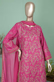 SC-294A-Pink - Triple Zero | 3Pc Cotton Embroidered & Printed Dress