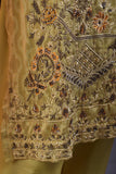 Magnetism (AEC-4A-Lemon) - 3 Pc Unstitched Mysoori Jacquard Embroidered Dress