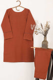 KW-1B-Orange | 2Pc Khaddar Dress With Trouser