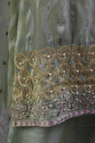 Pearl (AEC-2B-GreenishGrey) - 3 Pc Unstitched Mysoori Jacquard Embroidered Dress