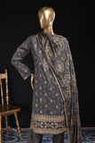 Apsara (SC-40D-GrayishPurple) Embroidered & Printed Un-Stitched Cambric Dress With Embroidered Chiffon Dupatta