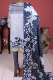 Anemone (ECL-001-LightGrey) - 3 Pc Unstitched Embroidered Lawn Dress With Chikankari Lawn Dupatta