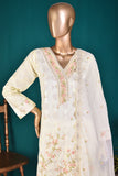 Arri Jaal (SC-24B-Cream) Embroidered Un-Stitched Cambric Dress With Embroidered Chiffon Dupatta