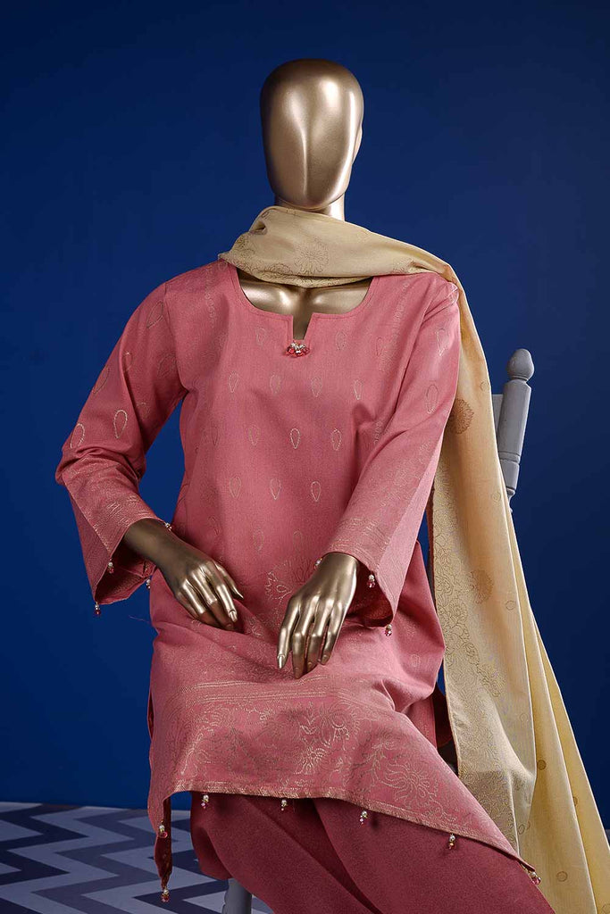 Rose Quartz (BJ3-04) | Unstitched Broshia Jacquard Ayudia Dress
