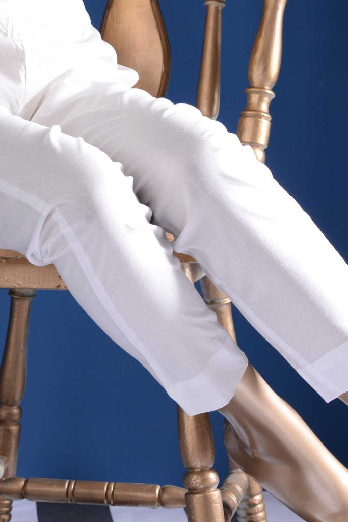 Stitched Cotton Basic Pant (BP-1-White)