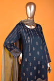 Insignia (BD4-09) 3 Pc Unstitched Jacquard Banarsi Lawn Dress with Contrast Jacquard Banarsi Lawn Dupatta