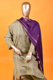 Brulee (BD4-04) 3 Pc Unstitched Jacquard Banarsi Lawn Dress with Contrast Jacquard Banarsi Lawn Dupatta