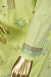 Barfi Sheesha (SC-148B-Lemon) Embroidered & Printed Un-Stitched Cotton Dress With Embroidered Chiffon Dupatta