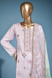 Barfi Sheesha (SC-148C-Purple) Embroidered & Printed Un-Stitched Cotton Dress With Embroidered Chiffon Dupatta