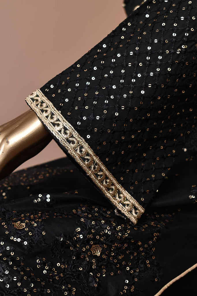 Sequins (BZ-11B) | Fully Embroidered Unstitched Cambric Dress with Mysoori Dupatta
