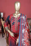 Blazing Star (ECL-007-Red) - 3 Pc Unstitched Embroidered Lawn Dress With Chikankari Lawn Dupatta