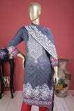 Bottlebrush (ECL-006-Grey) - 3 Pc Unstitched Embroidered Lawn Dress With Chikankari Lawn Dupatta