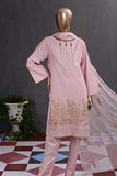 Breakline (SC-99A-Pink) Embroidered Cambric Dress with Embroidered Chiffon Dupatta