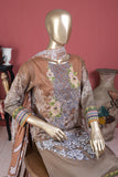 Buttercup (ECL-008-Brown) - 3 Pc Unstitched Embroidered Lawn Dress With Chikankari Lawn Dupatta