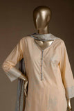 Pure Charisma (CC-1E) 3 Pc Peach Un-stitched Printed Cambric Dress with Grey Dupatta