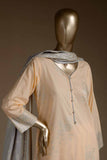 Pure Charisma (CC-1E) 3 Pc Peach Un-stitched Printed Cambric Dress with Grey Dupatta