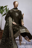 Pure Charisma (CC-1P-C-Dark Brown) 3 Pc Unstitched Printed Cambric Dress with Chiffon Dupatta
